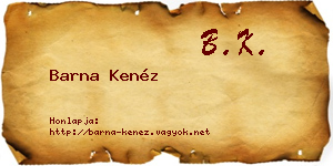 Barna Kenéz névjegykártya