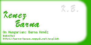 kenez barna business card